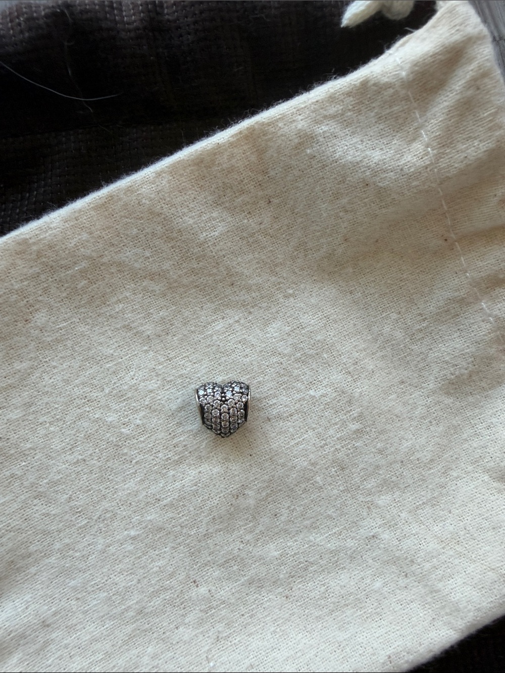 Pandora Sterling Silver Crystal Pavé Heart Bead